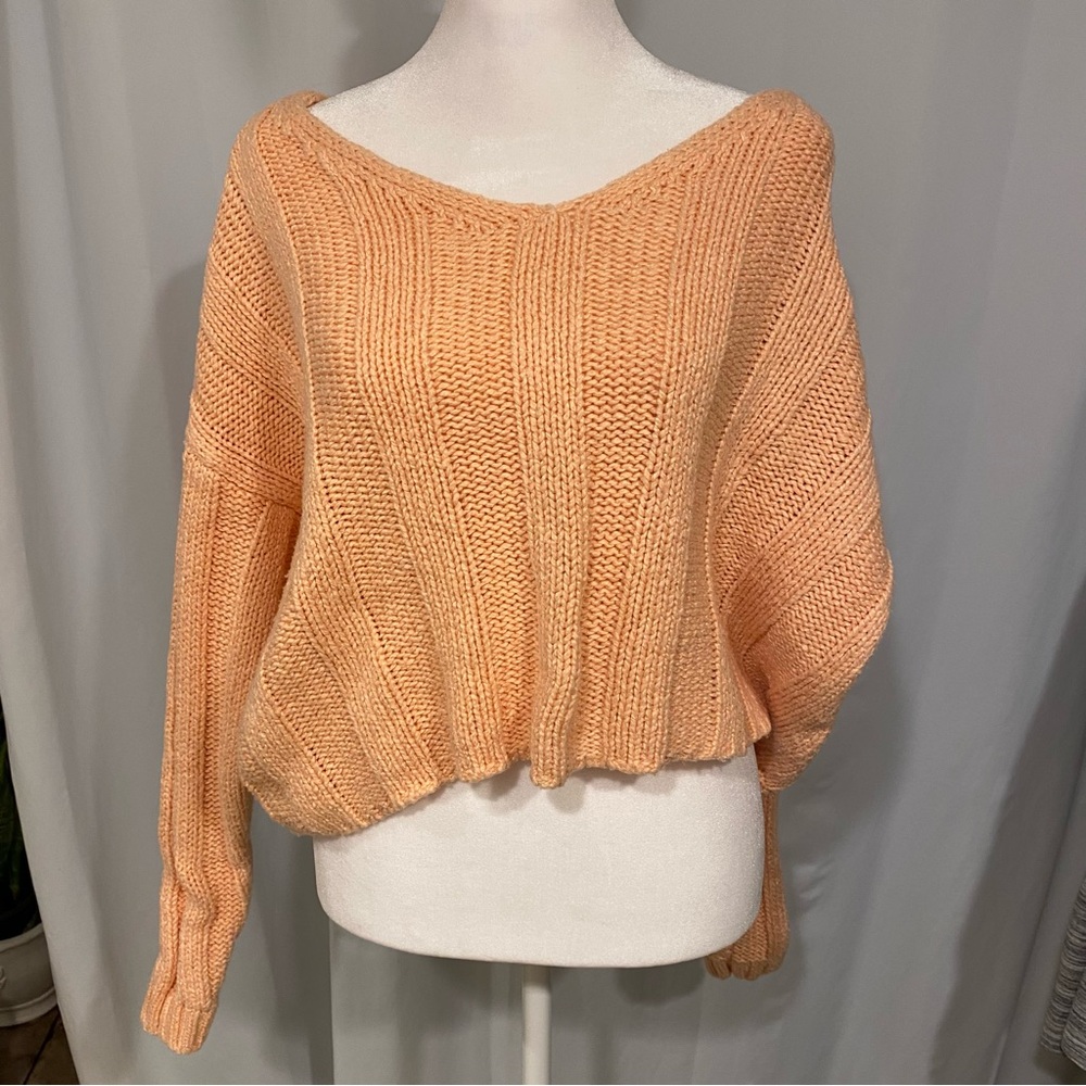 PacSun Orange Knit Cropped Sweater